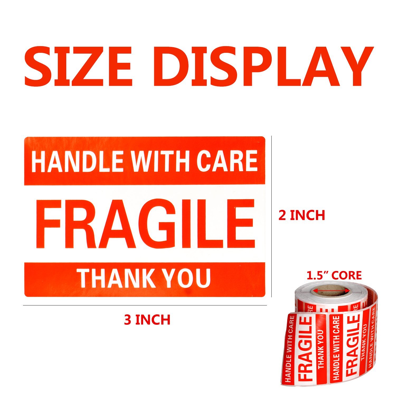 Fragile Stickers 1 Roll 500 2x3 Fragile Label Sticker Handle With Care Mailing