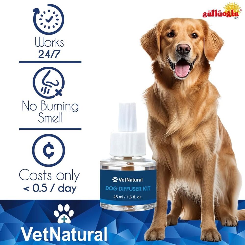 GÜLLÜOGLU Vetnatural Dog Calming Diffuser Plug-in with Natural Pheromone Form...