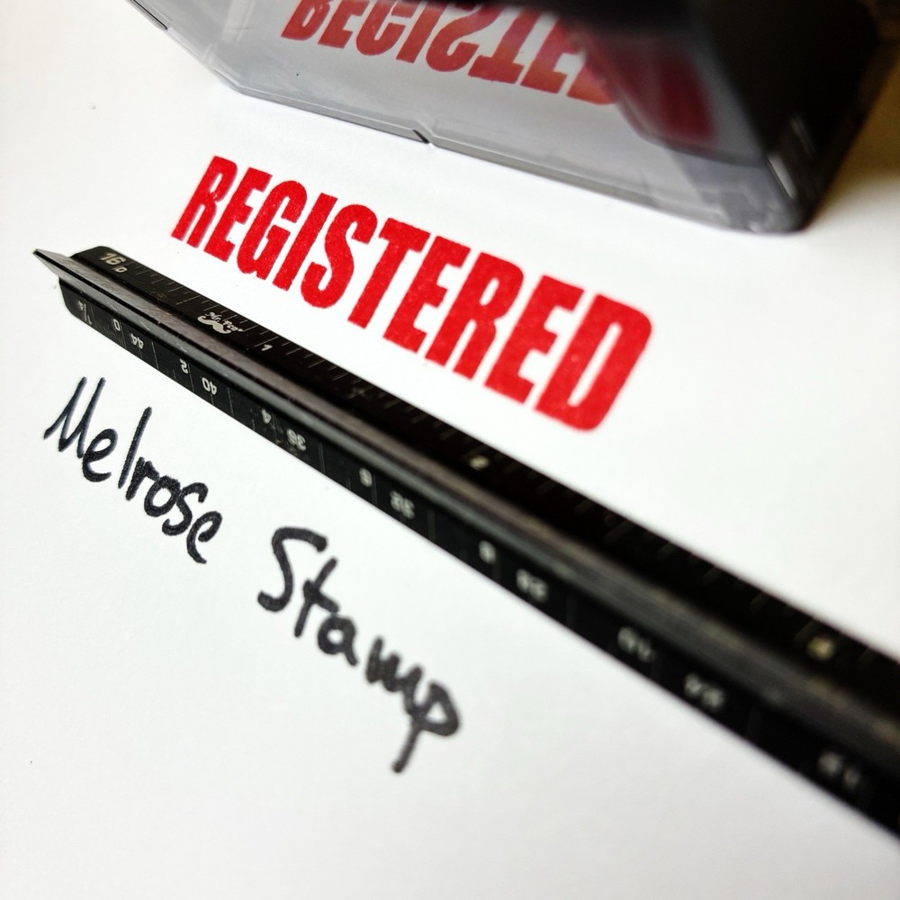 Registered Rubber Stamp Red Ink Self Inking Ideal 4913