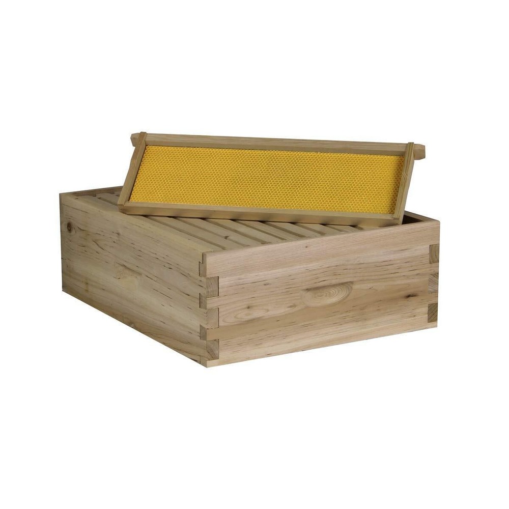 NuBee 10 Frame Complete Beehive Kit – Unassembled (1 Deep + 1 Medium Boxes) with