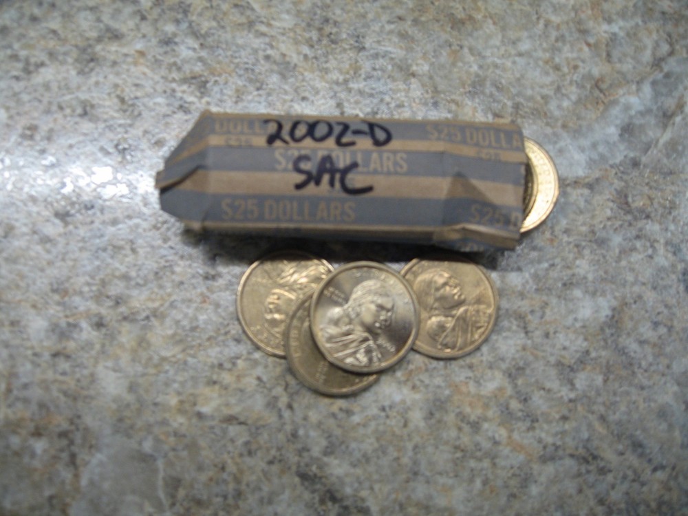 Roll (25 Coins) 2002-D SACAGAWEA Dollars