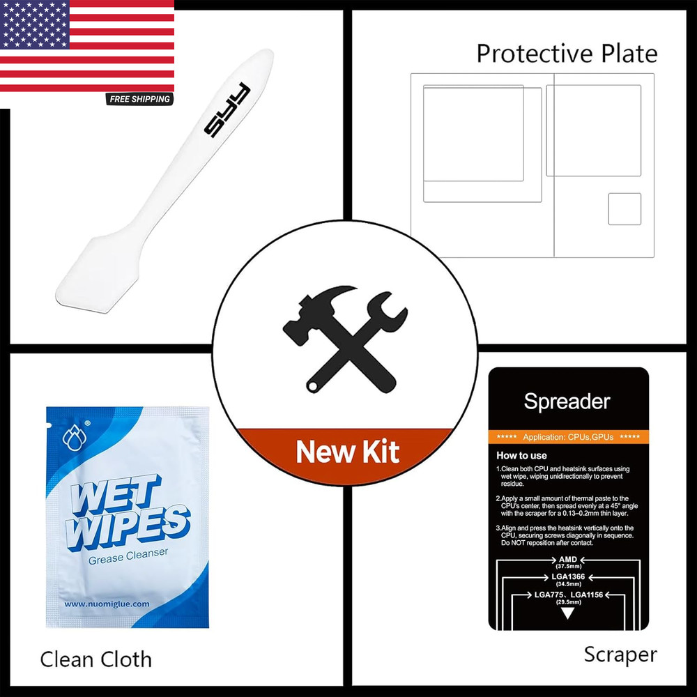 Thermal Paste with Toolkit, 5G CPU Paste Thermal Compound Paste Heatsink for Ic/