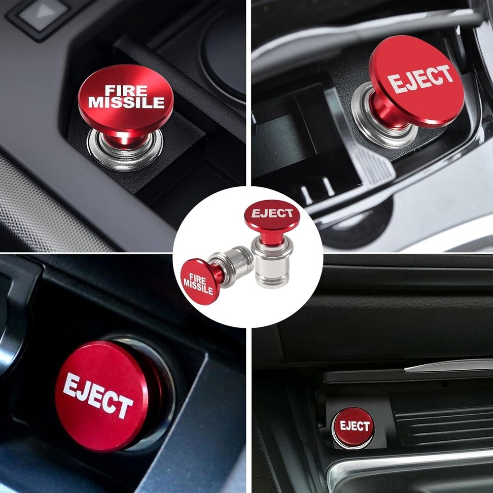Fire Missile & Eject Button Car Cigarette Lighter 12V Lighter Plug Auto Repla...