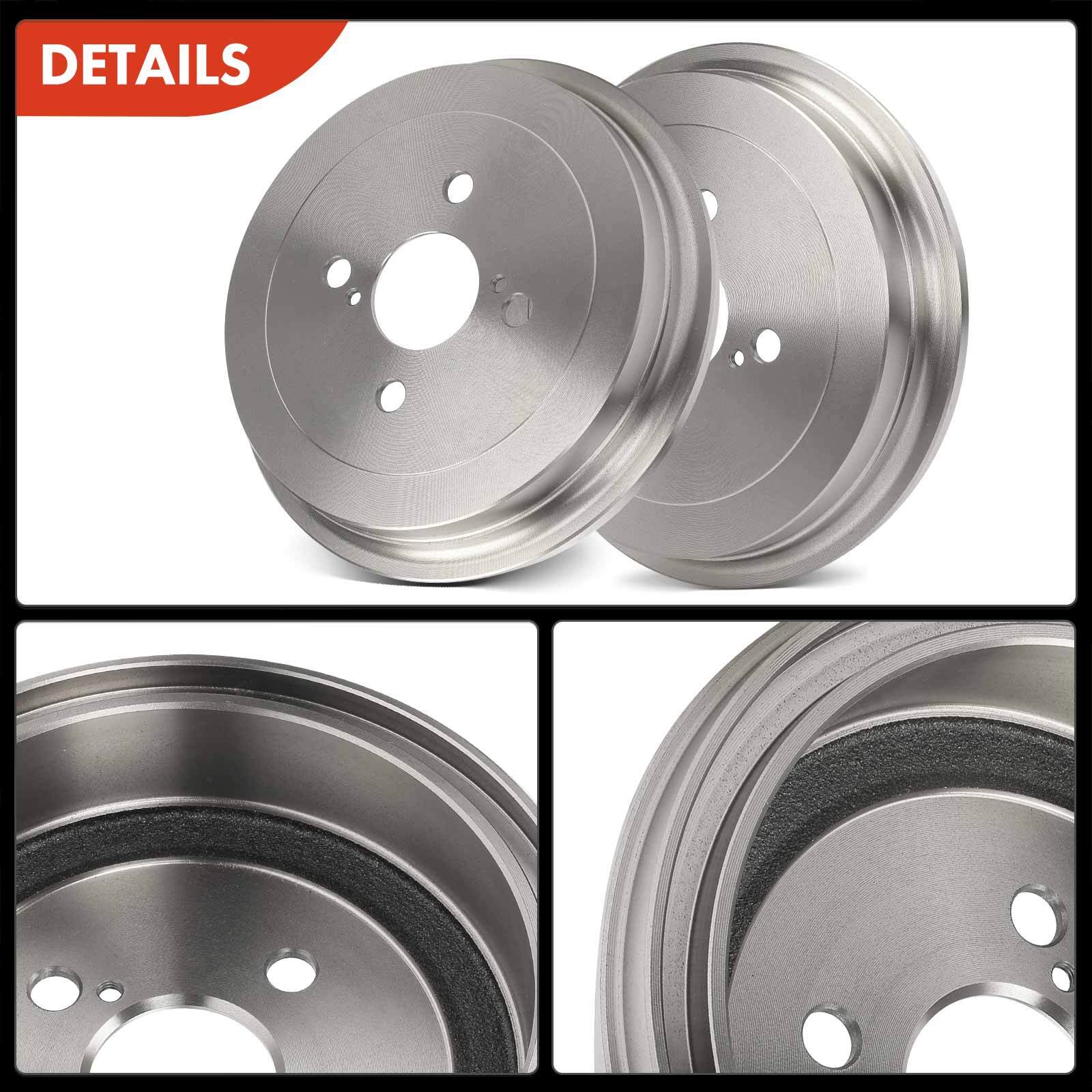 Rear Brake Drums +Ceramic Brake Shoes for Toyota Yaris 2007 2008 2009 2010-2014