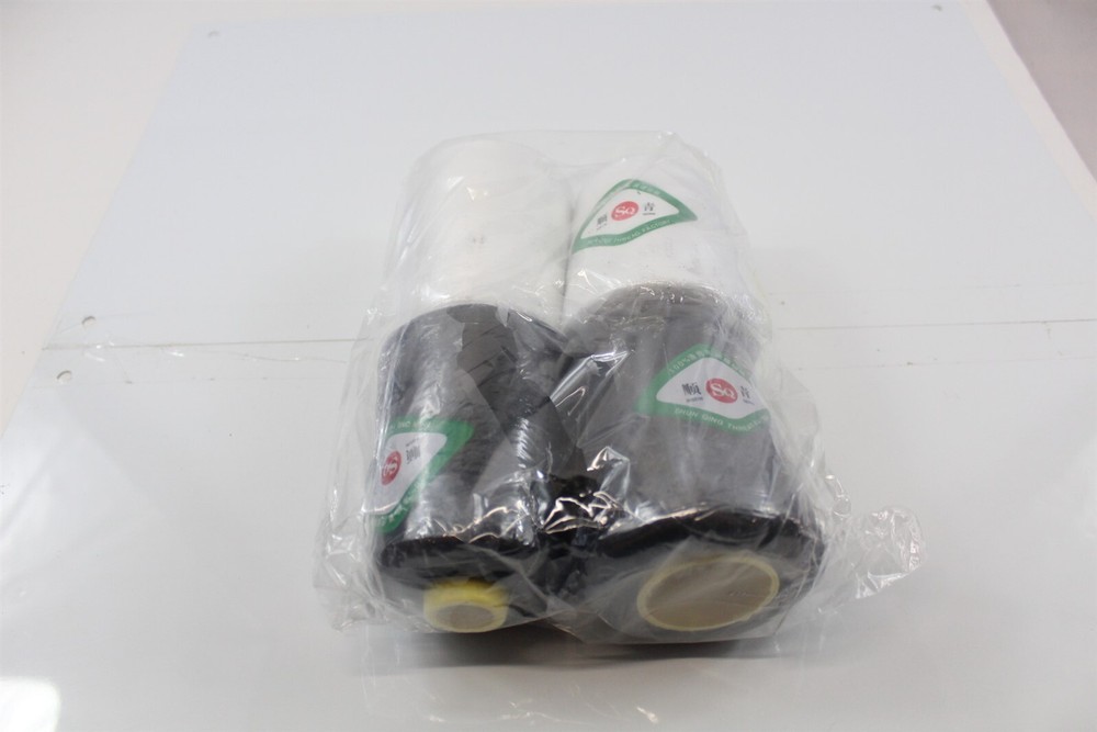 Polyester Sewing Thread 4 Large Spools 2 Black 2 White 1500 Yards Per Spool