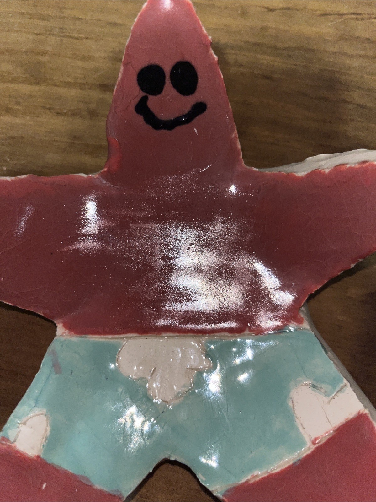 Handmade Starfish Pottery Painted ‘Patrick Star’ Trinket Dish Candle Holder