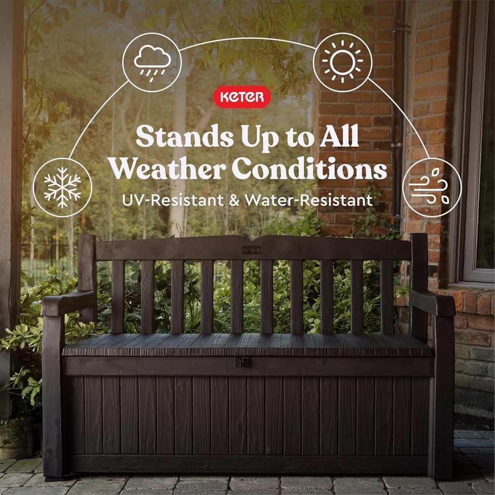 Front Porch Deck Box Solana 70 Gallon Storage Bench