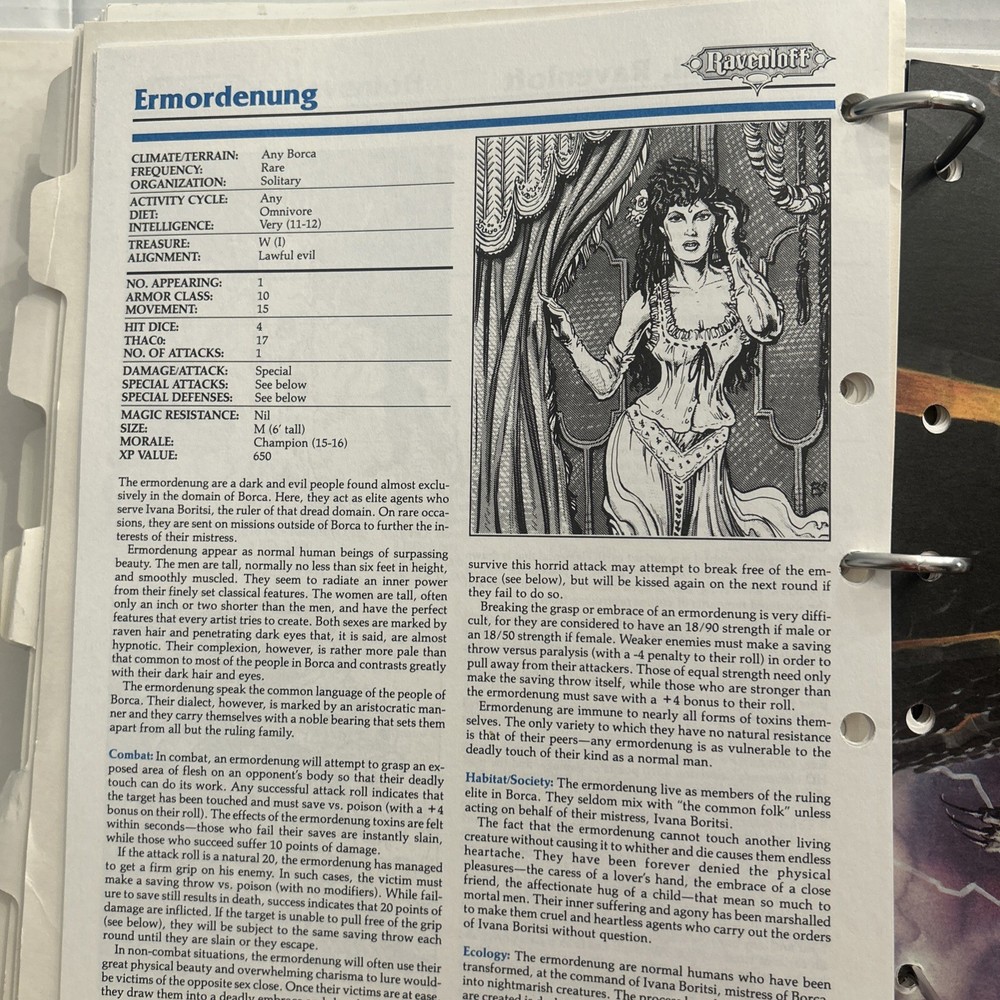 Monstrous Compendium Volume Two - AD&D 3-Ring Binder MC2