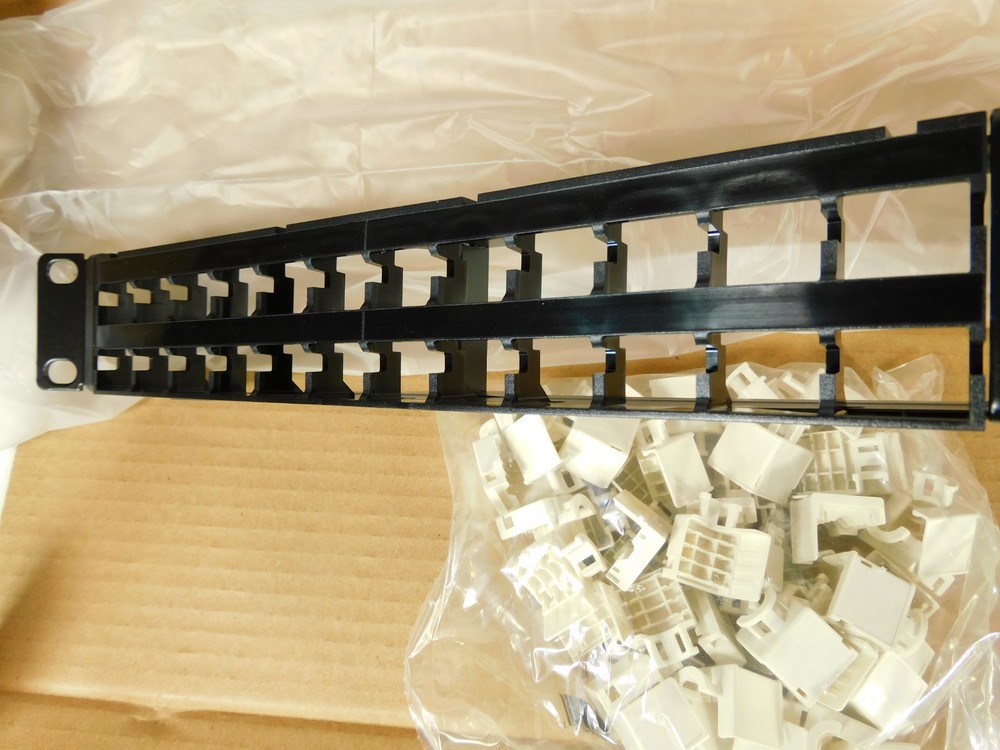 760109736 CommScope M4800A Angled Copper Patch Panel, 48-Port, 1 RU, Black