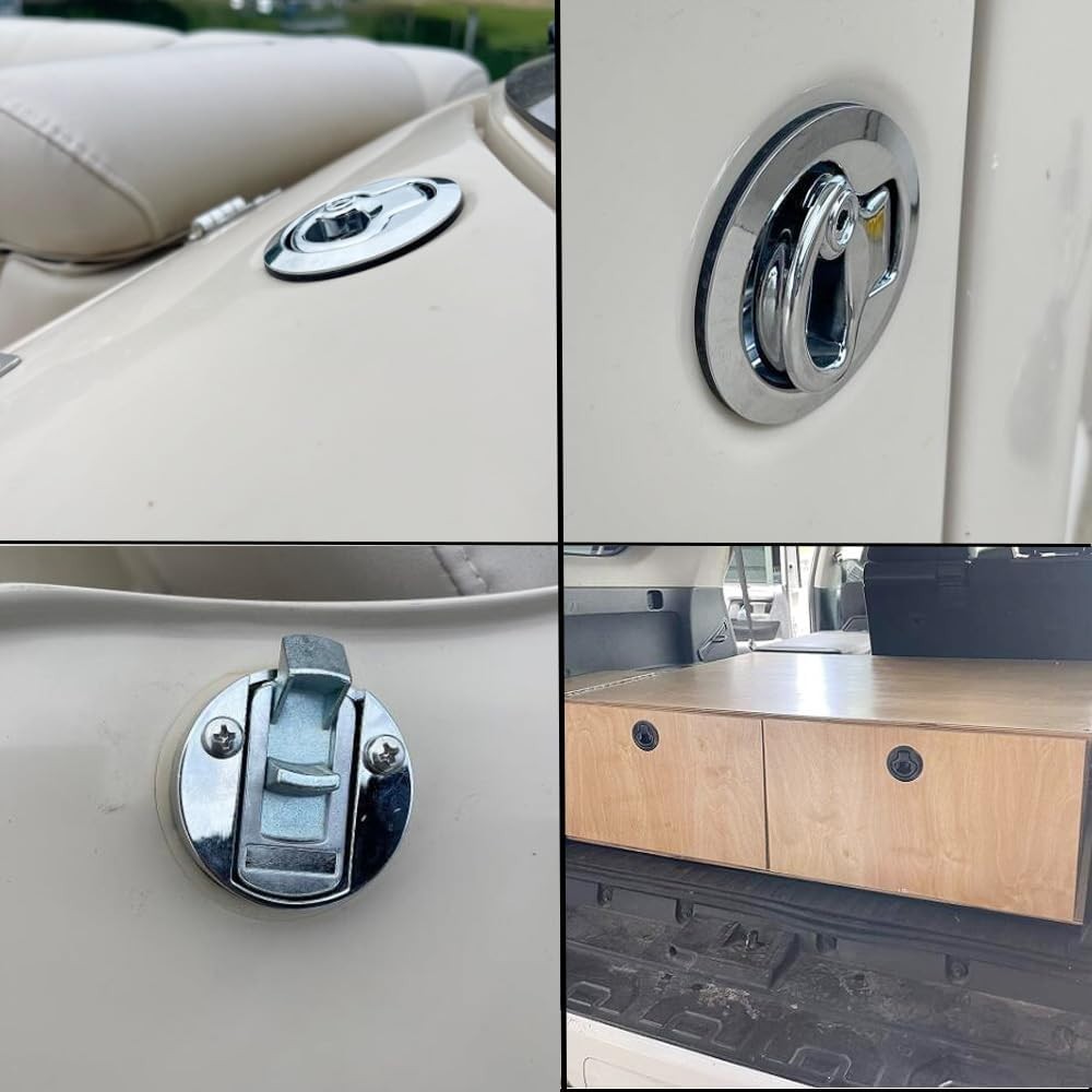 Keyed Lock Flush Pull Boat Latches - 2pcs/4pcs for Secure Compartment Access