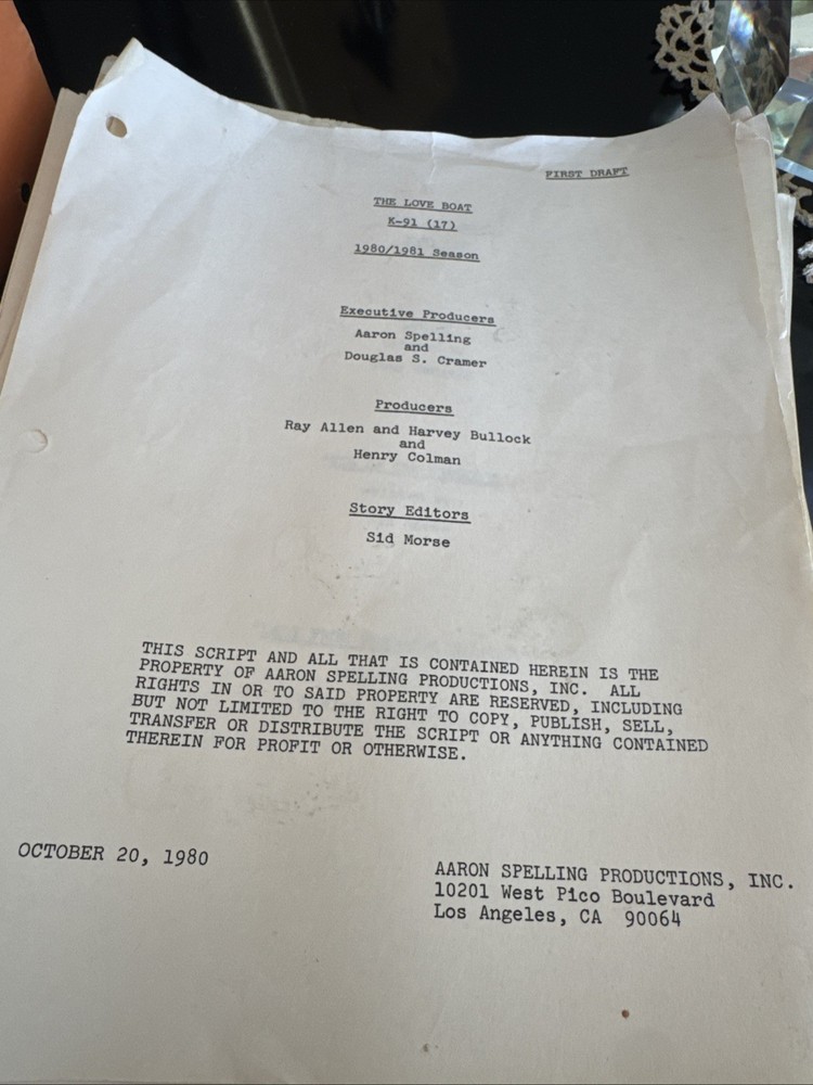 “THE LOVE BOAT” show script K-91