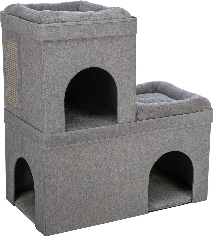 TRIXIE Crazy Cube Stackable Cat Condo, Indoor Cat House with Scratching Pad, ...