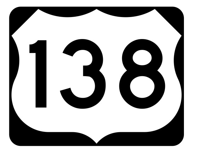 US Route 138 Sticker Decal