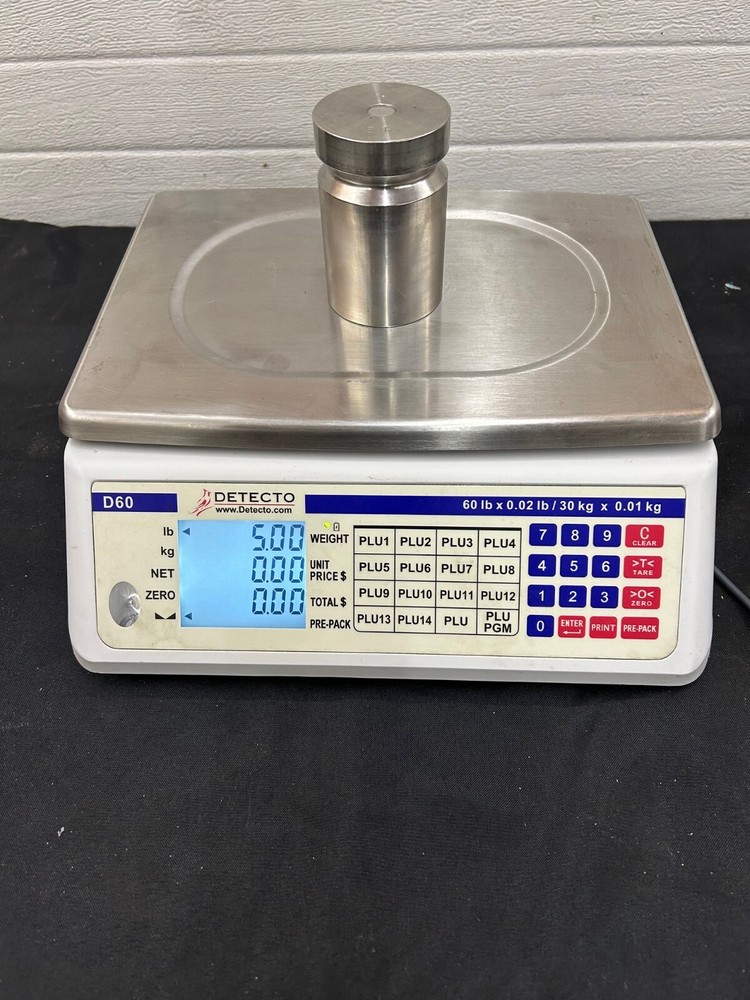 Detecto D60 60 lb Price Computing Scale - Front & Back Display, 110/120v