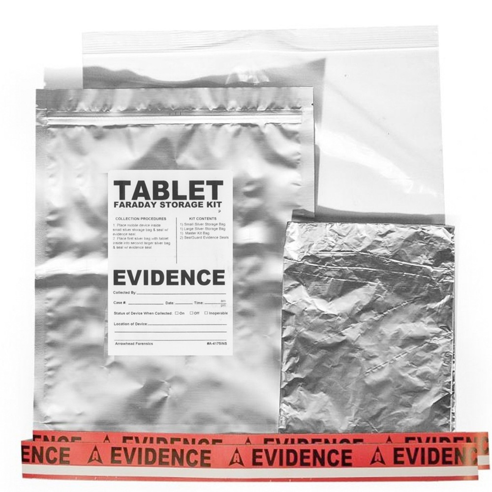Arrowhead Forensics Tablet Faraday Storage Kit, 10x14", 10-Pack