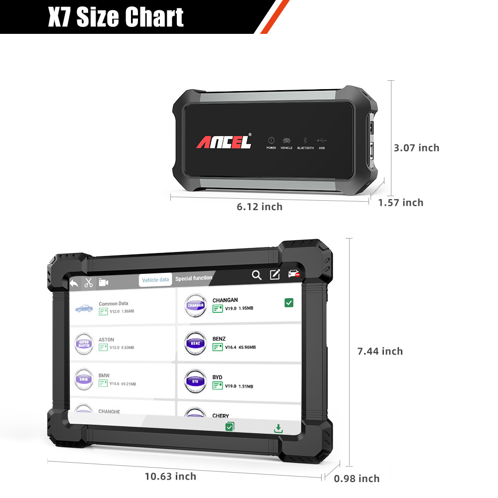 ANCEL X7 Bluetooth OBD2 Scanner Bi-directional Scan Tool Full System Diagnostic