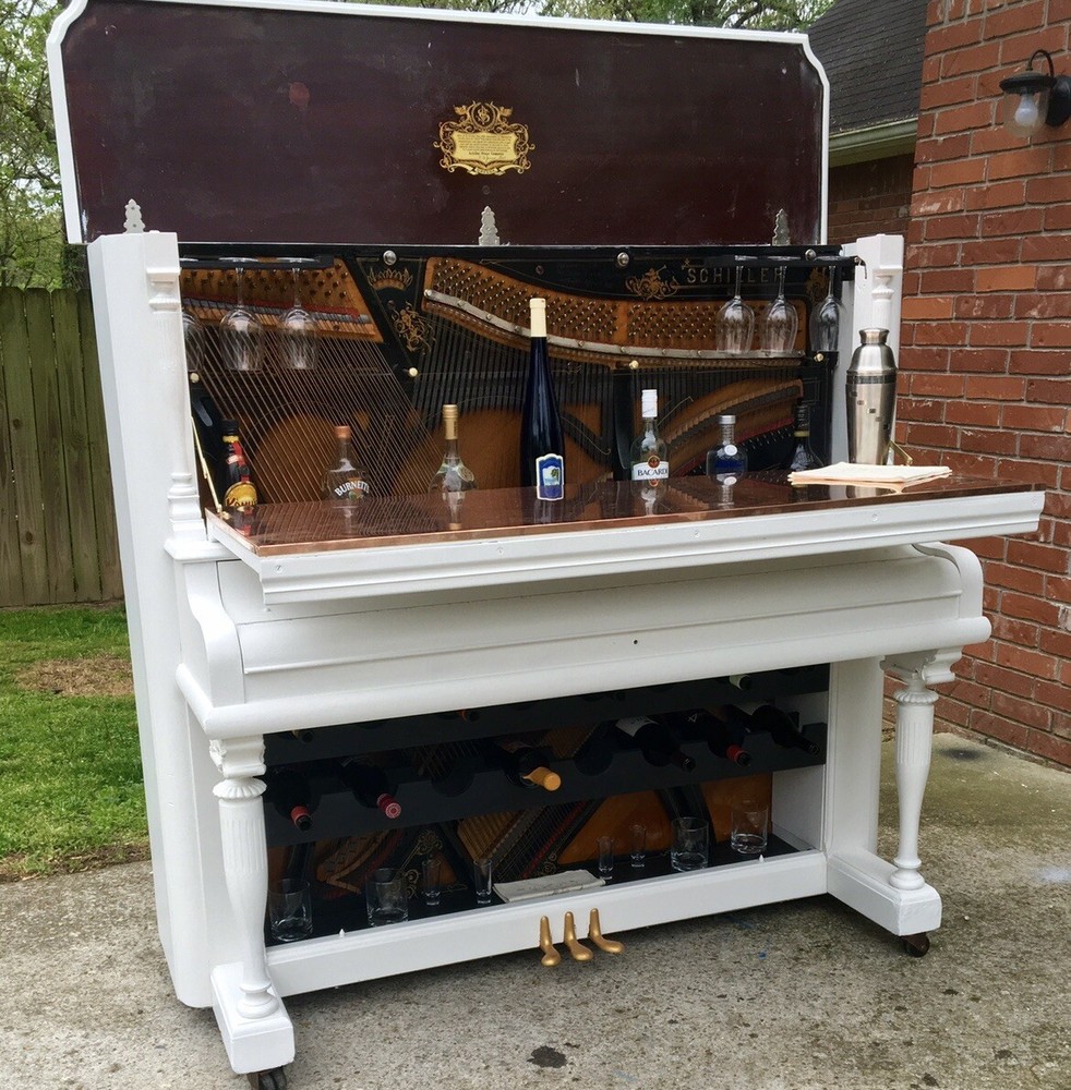 Repurposed Piano Into A Bar With Remote Controlled LED Lights