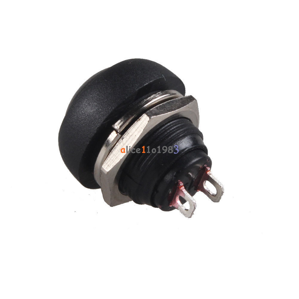 5Pcs 12mm Waterproof Momentary ON/OFF Push Button Mini Round Switch Black