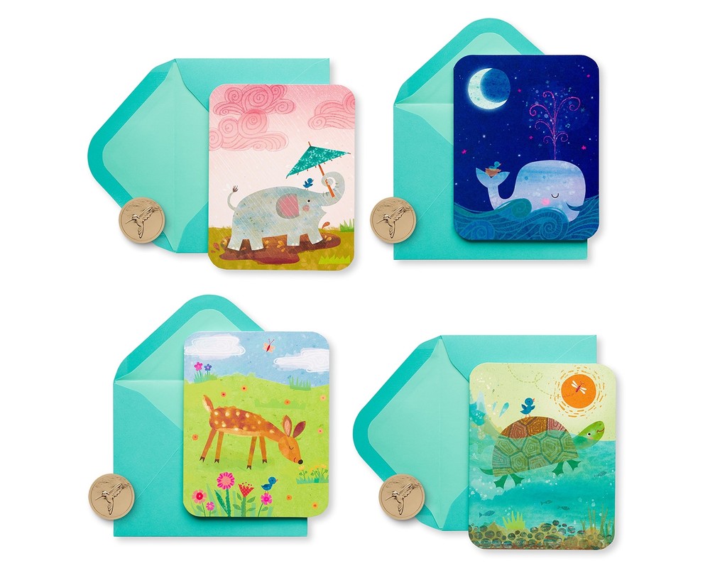 Blank Cards with Envelopes Moon Sun Rain 20-Count