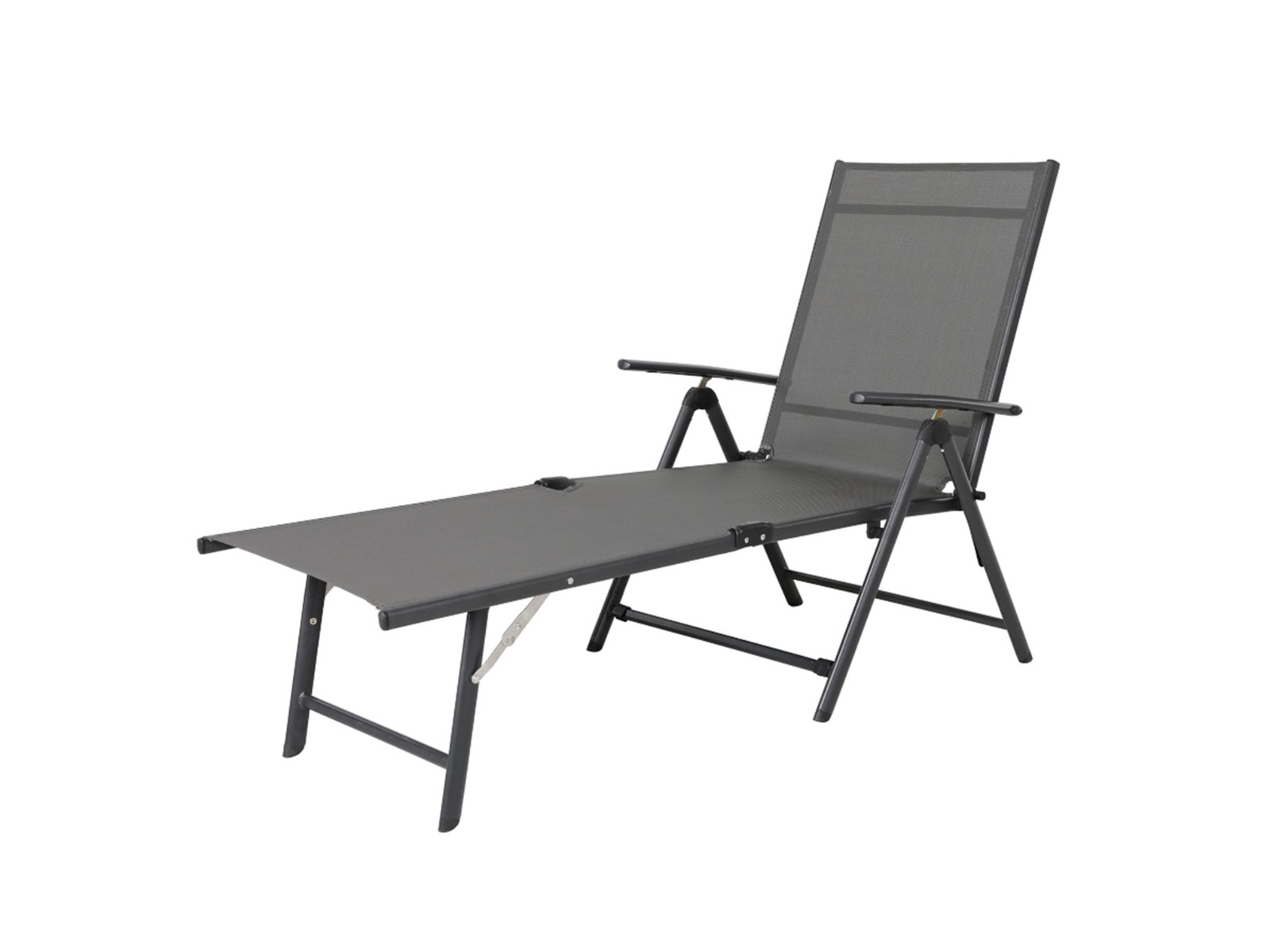 Nuu Garden Foldable Outdoor Chaise Lounge Chair Adjustable Patio Recliner BLACK