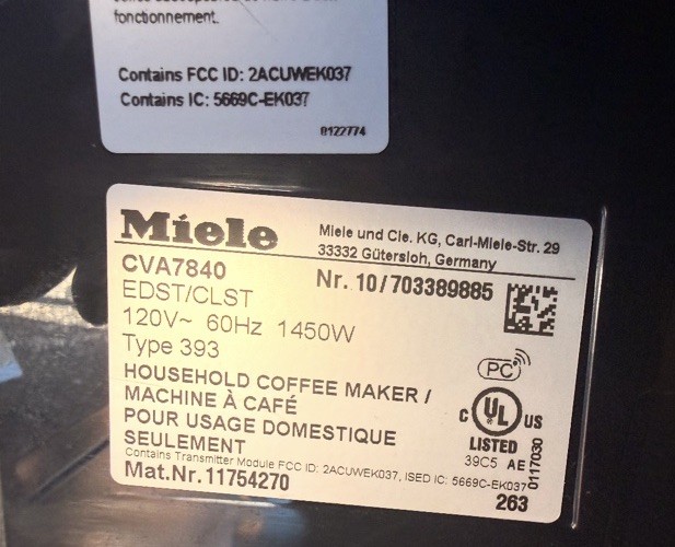 Miele Coffee Maker CVA7840