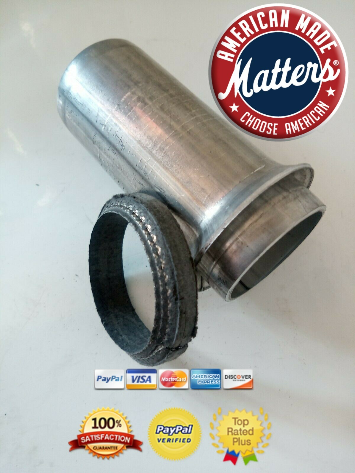 2.5" 2 1/2 Donut Gasket KIT with Exhaust Pipe Repair End Chevy GMC Ford SB BB