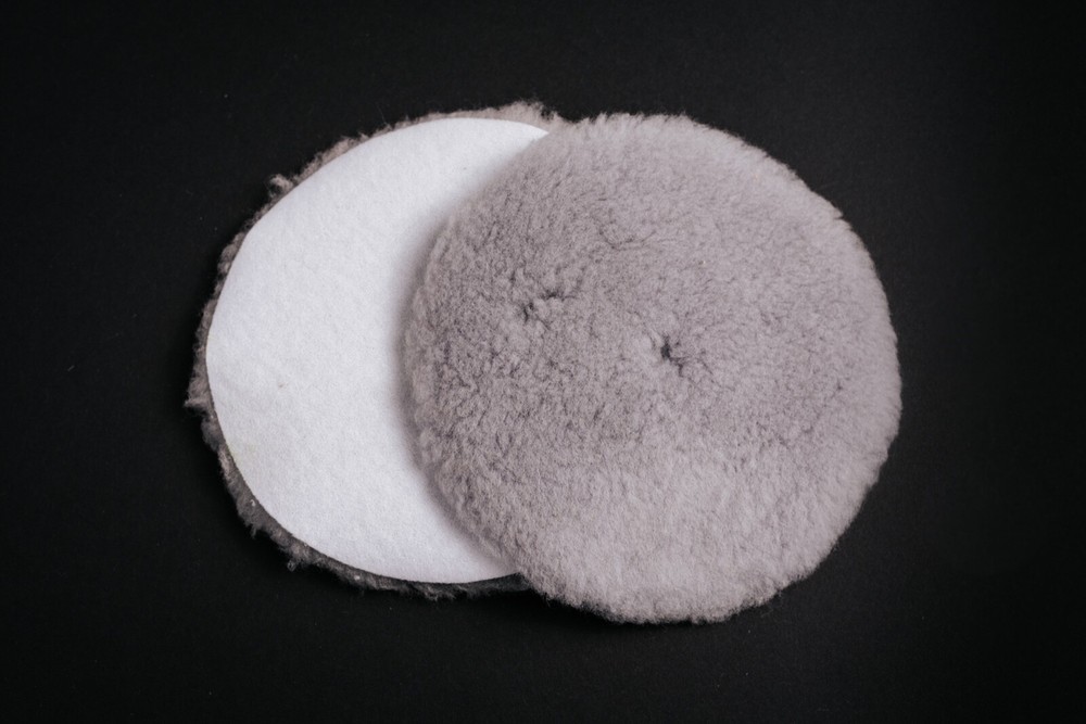 7.5" Grip Lambswool Buffing Pad, Grey - 6 pack