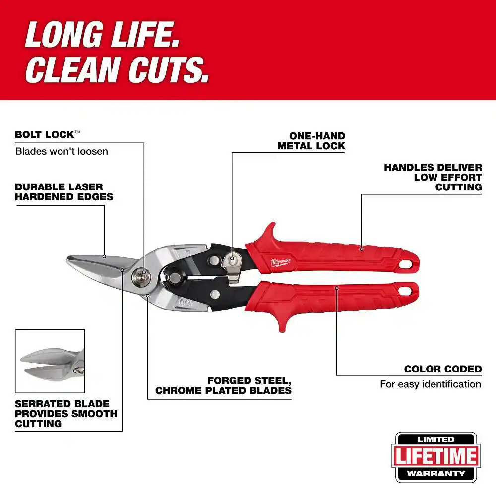 Left, Right, and Straight Aviation Snips Set (3-Pack)