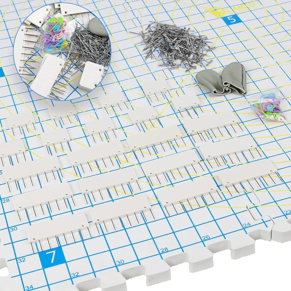 Blocking Mats for Knitting - Extra Thick Blocking Boards with Grids with 22PC...