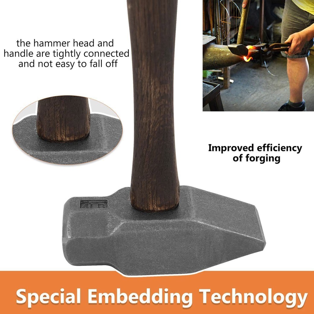 4LB Metal Working Hammers Blacksmith Forging Tool For Blacksmith Knife Maker