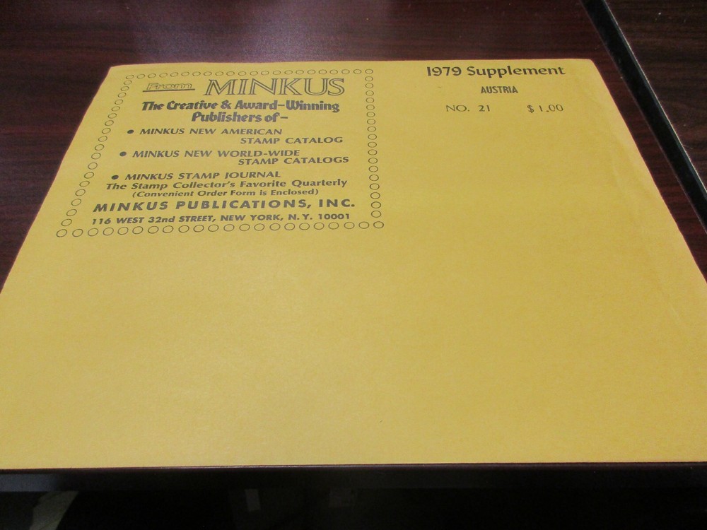 "MINKUS" 1979  SUPPLEMENT AUSTRIA  #21  W/FREE SHIPPING!!!