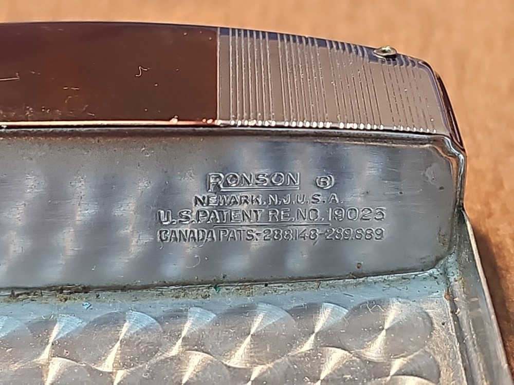 RONSON LIGHTER & CIGARETTE CASE WITH CHROME & TORTOISE BROWN ENAMEL