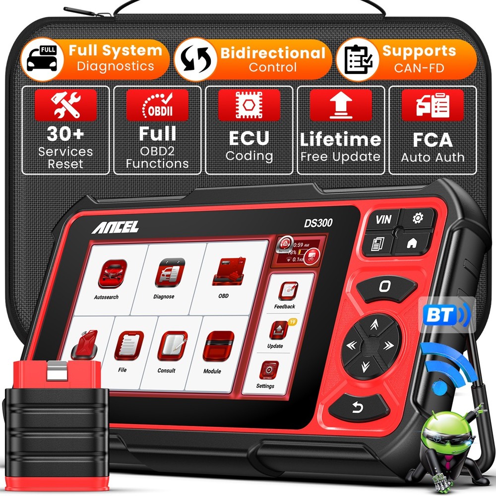 ANCEL DS300 OBD2 Scanner Car Diagnostic Tool Active Test ECU Coding A/F Adjust