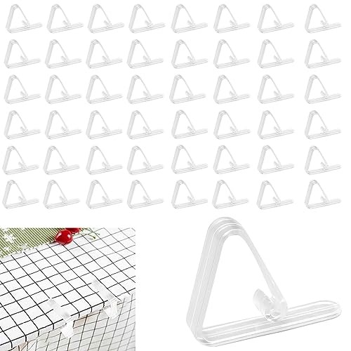 48 Pcs Plastic Table Cloth Holder - Clear Clips for Outdoor Picnic Tables,