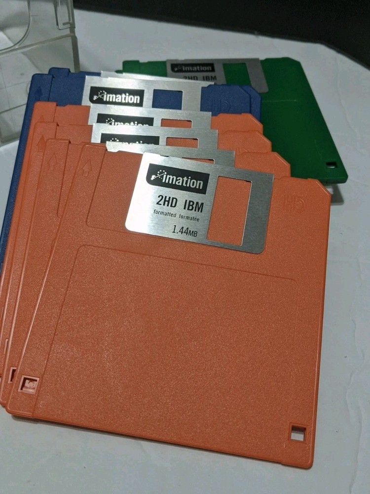 Imation Floppy Disk Lot - 11 Disks + Case, 2HD IBM, Formatted, 1.44MB
