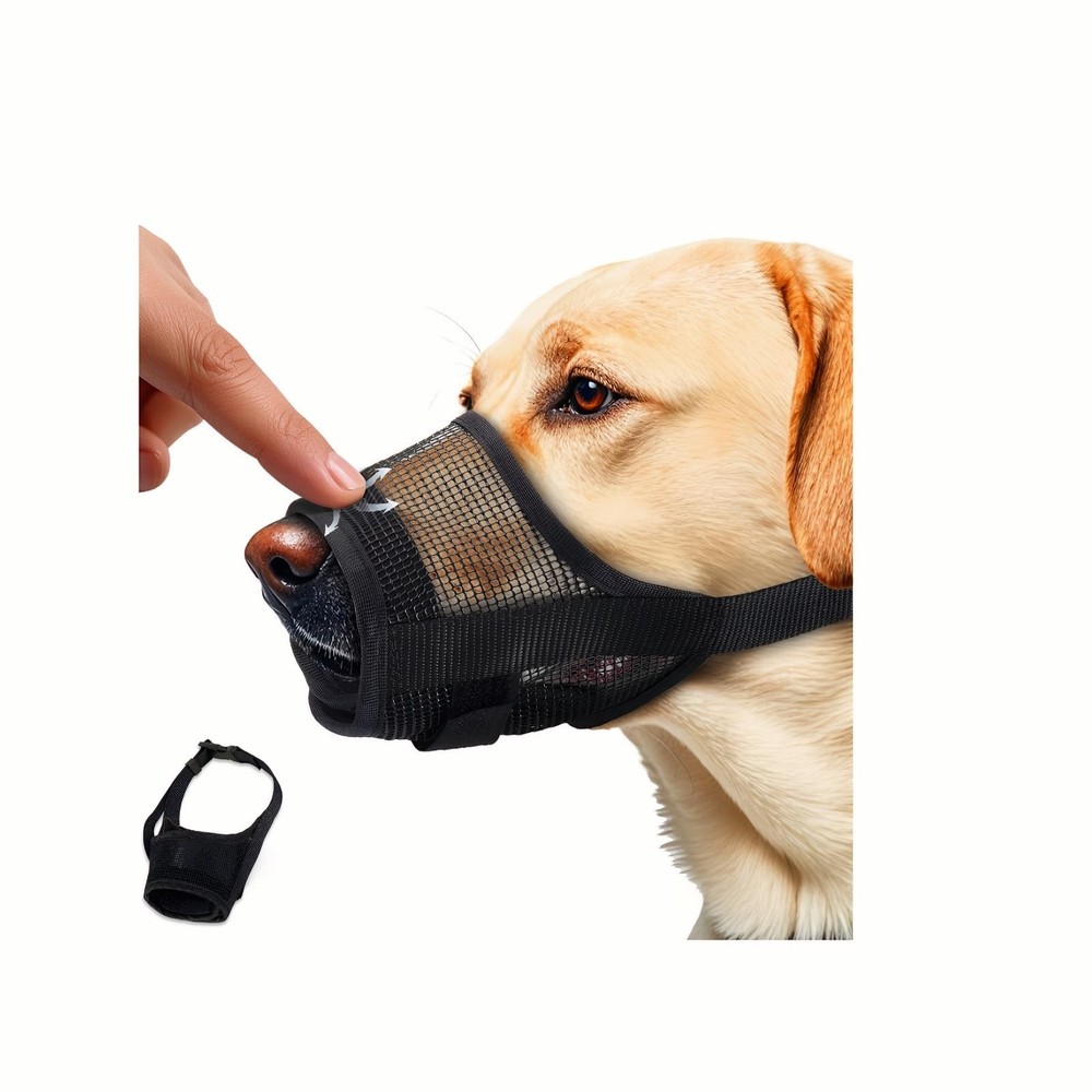 Dog Muzzle Soft Air Mesh for Medium Large Dogs, Medium, Black