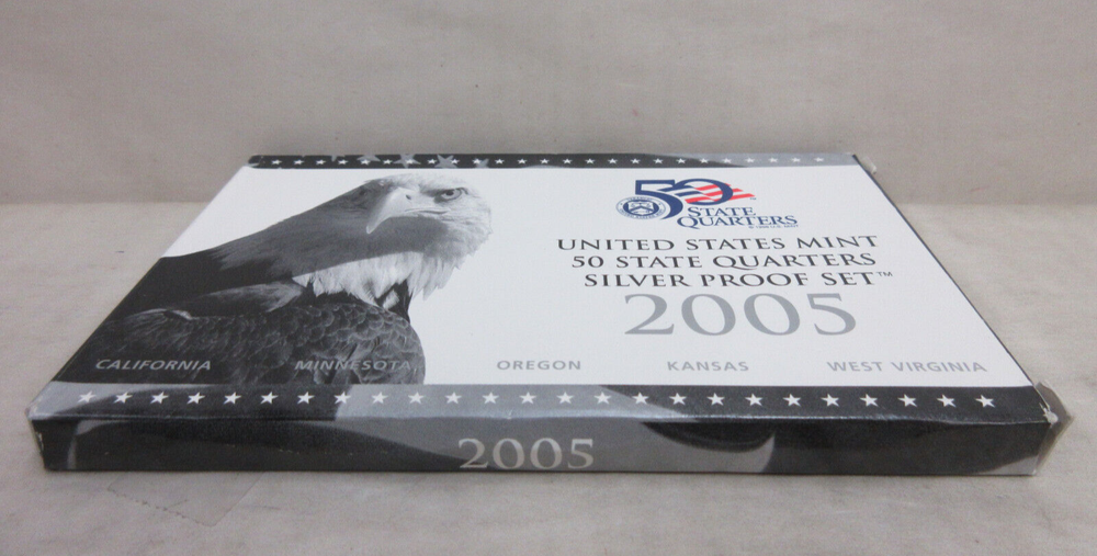 EMPTY PACKAGING Box Lenses & COA for 2005 US 50 State Quarters Silver Proof Set