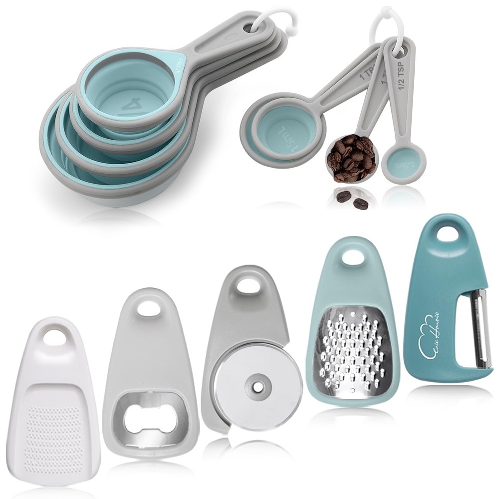 Kitchen Gadgets Set 13 Piece, Space Saving Cooking Tools Includes Cheese Grat...