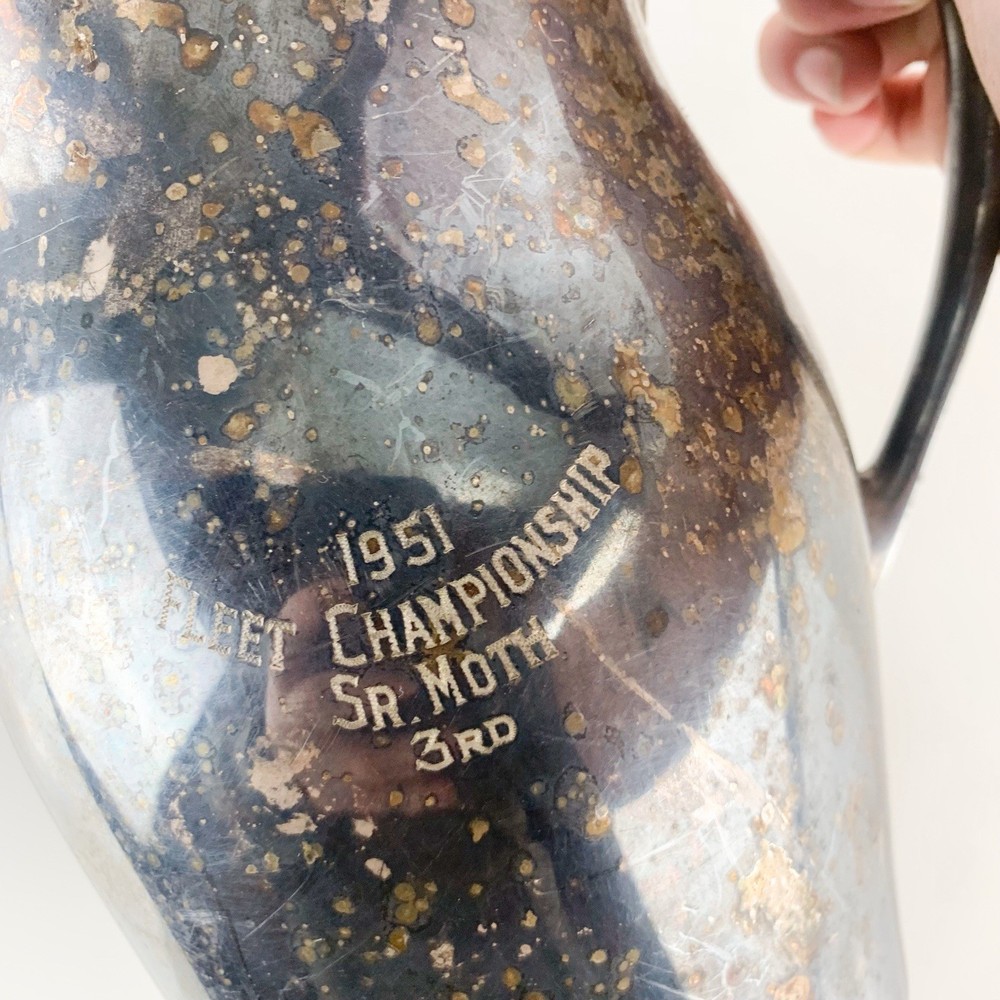 Vintage Pitcher Trophy Silver Plate 1951 Fleet Championship Poole Silver Co 525