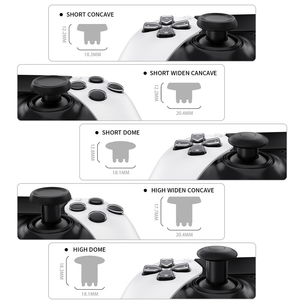 eXtremeRate ThumbsGear Interchangeable Thumbsticks for PS5 Edge Controller