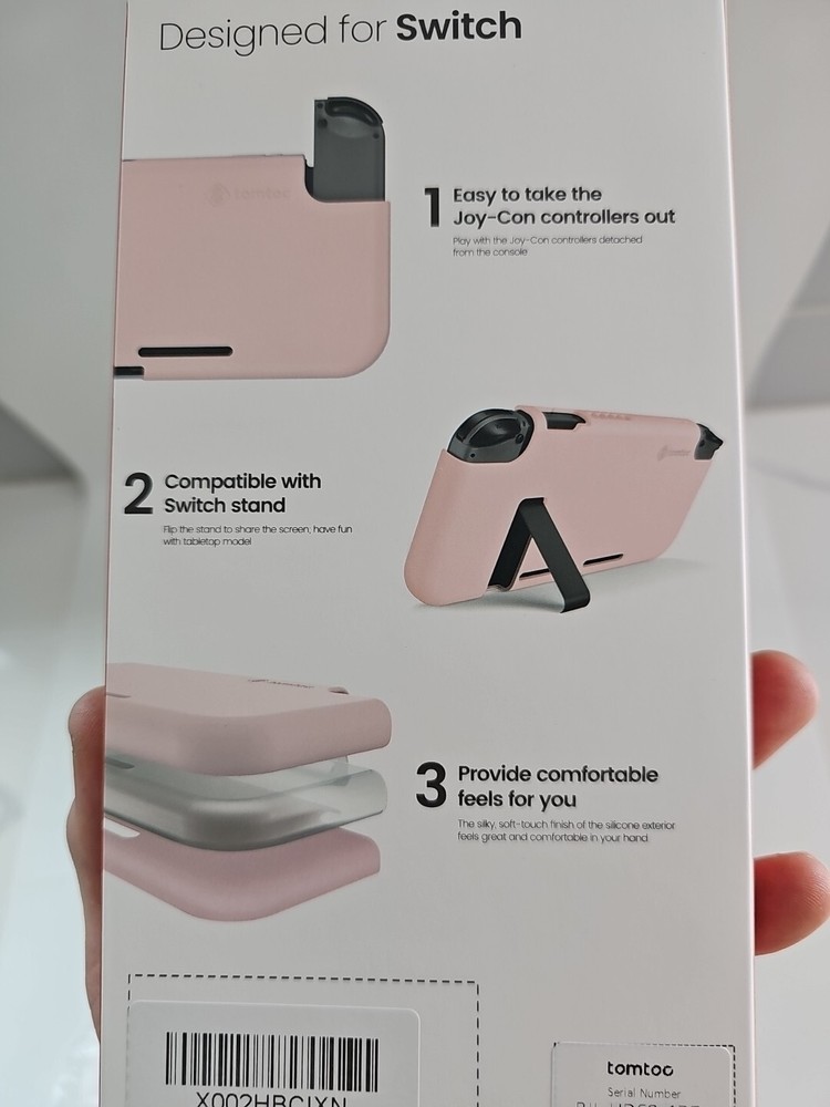 Tomtoc for Nintendo Switch Case Protective Silicone & 2 Screen Protector Pink