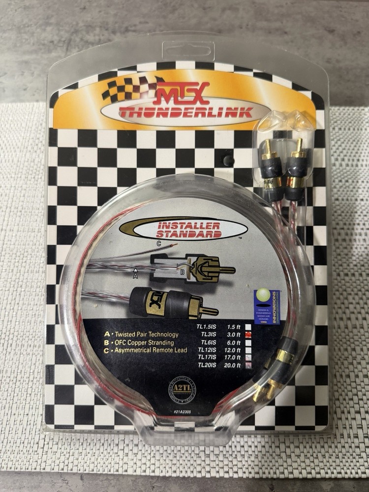 MTX ThunderLink 3FT 2 Channel RCA Cables Old School