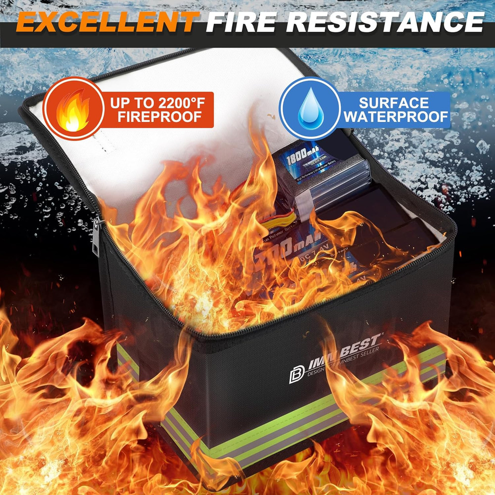 Lipo Safe Bag Fireproof, Explosion-Proof Bag, Large Capacity, Fireproof Safe, Li