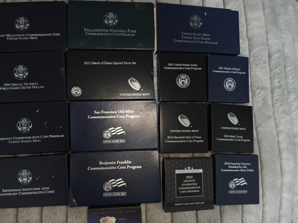 (20) Empty Assorted US Mint Boxes with COAs