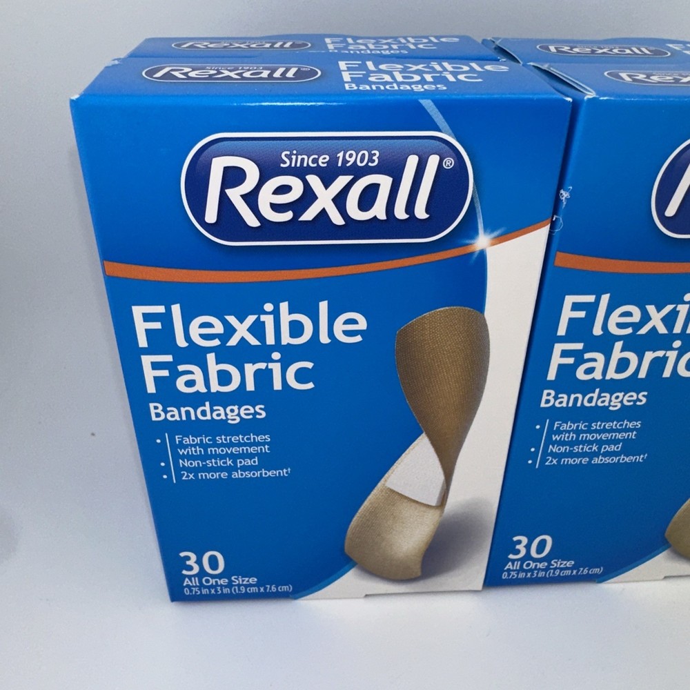 4 Pack- Rexall Flexible Fabric Bandages 30 Count