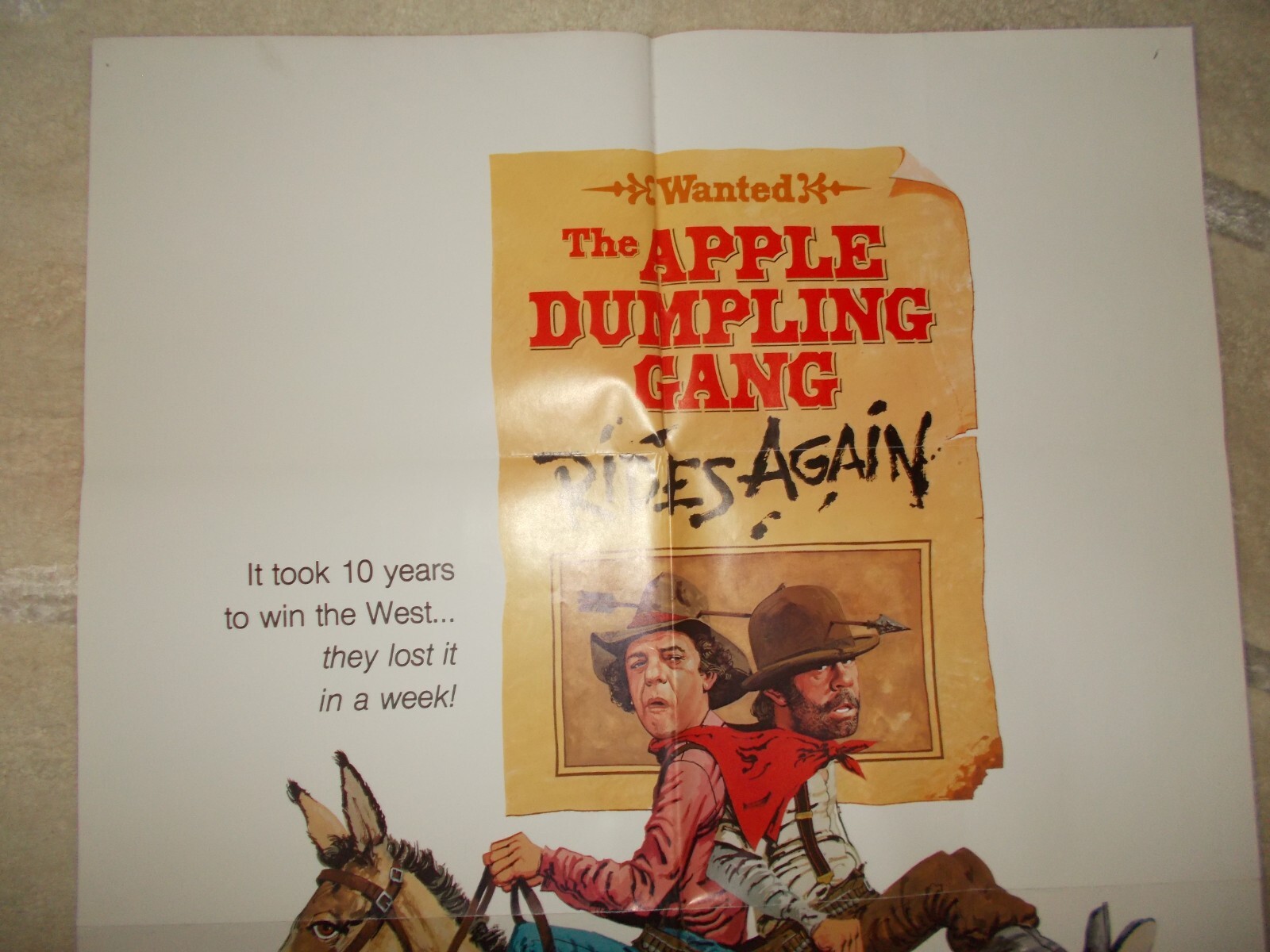 WALT DISNEY ORIGINAL 1979 APPLE DUMPLING GANG RIDES AGAIN POSTER DON KNOTTS