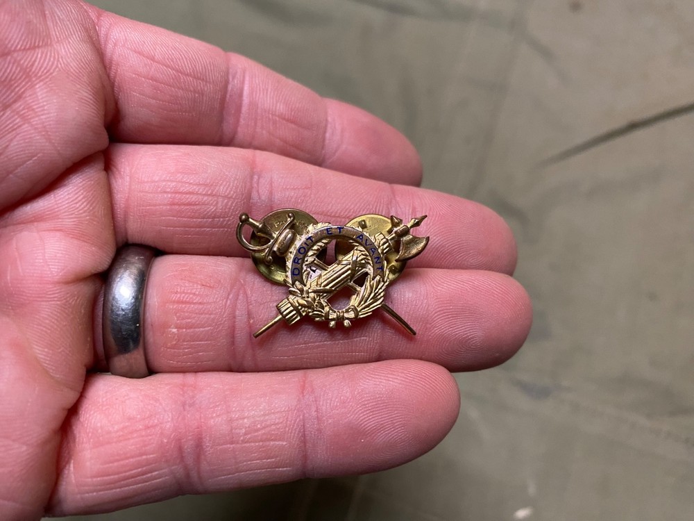 ORIGINAL WWII US ARMY OFFICER INSPECTOR GENERAL DIV SHIRT CAP COLLAR INSIGNIA