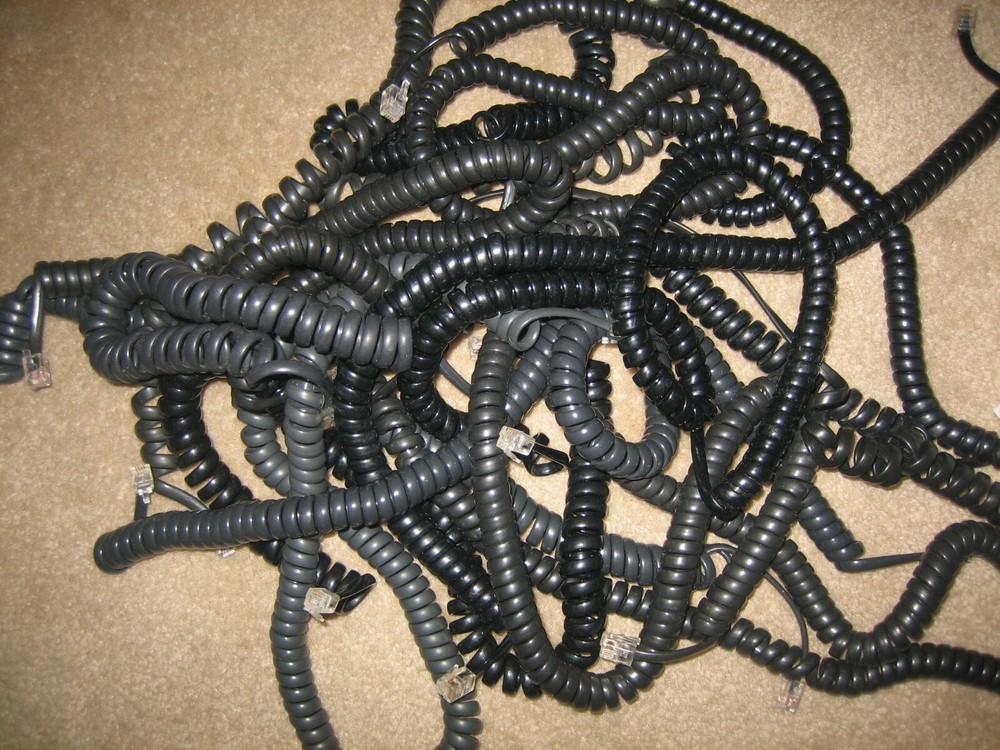 Two (2) OEM Vodavi Starplus Handset Black (Cords Optional)