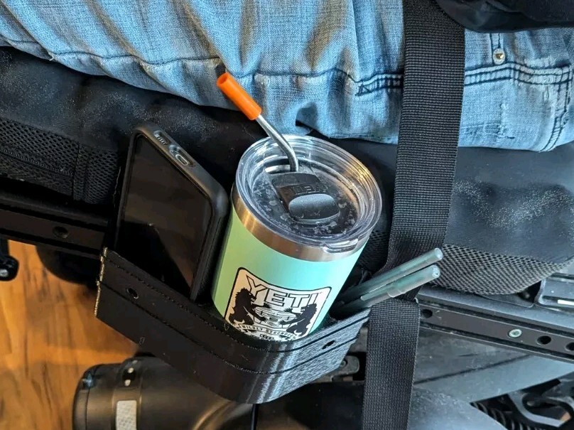 Side Cup Holder & Storage for QUANTUM Power Wheelchairs