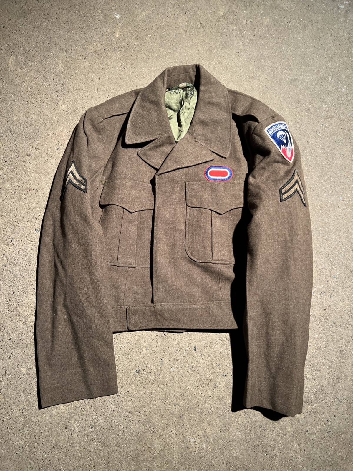 Korean War US Army 187th Airborne Ike Jacket Theater Made Patch / Oval (FF492